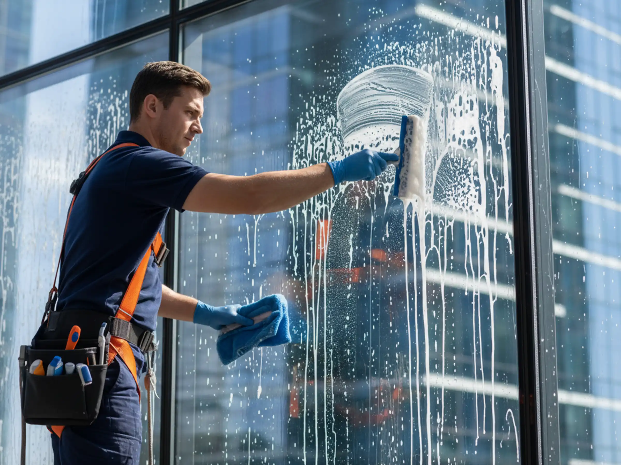 Professionelle Fensterreinigung in Heilbronnr Bürogebäuden